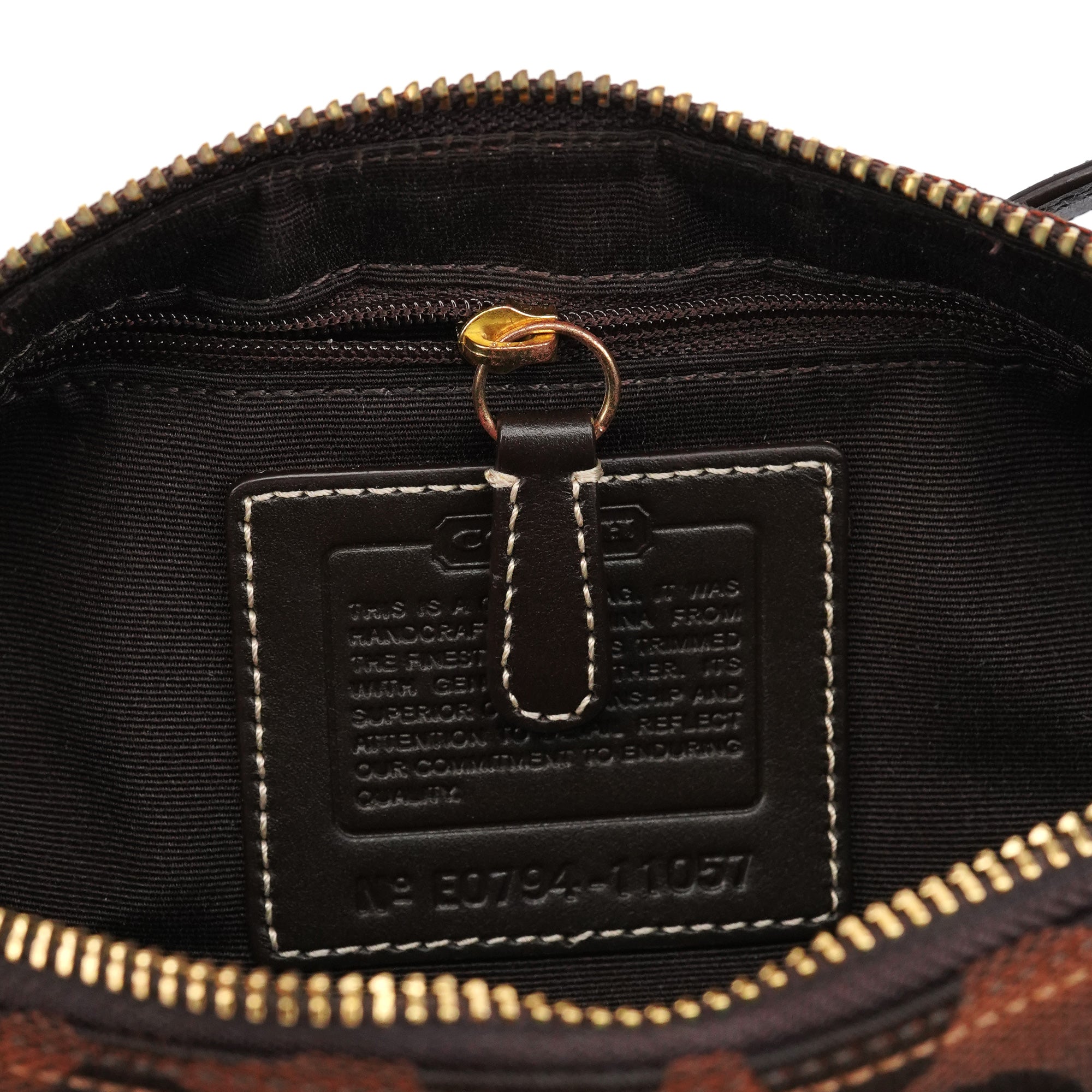 Coach 11057 Brown Signature Turnlock Shoulder Bag