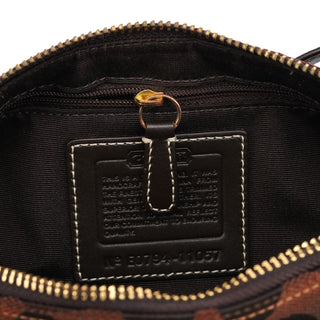 Coach 11057 Brown Signature Turnlock Shoulder Bag