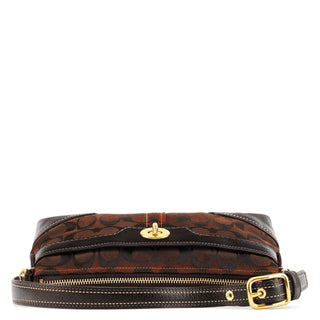 Coach 11057 Brown Signature Turnlock Shoulder Bag
