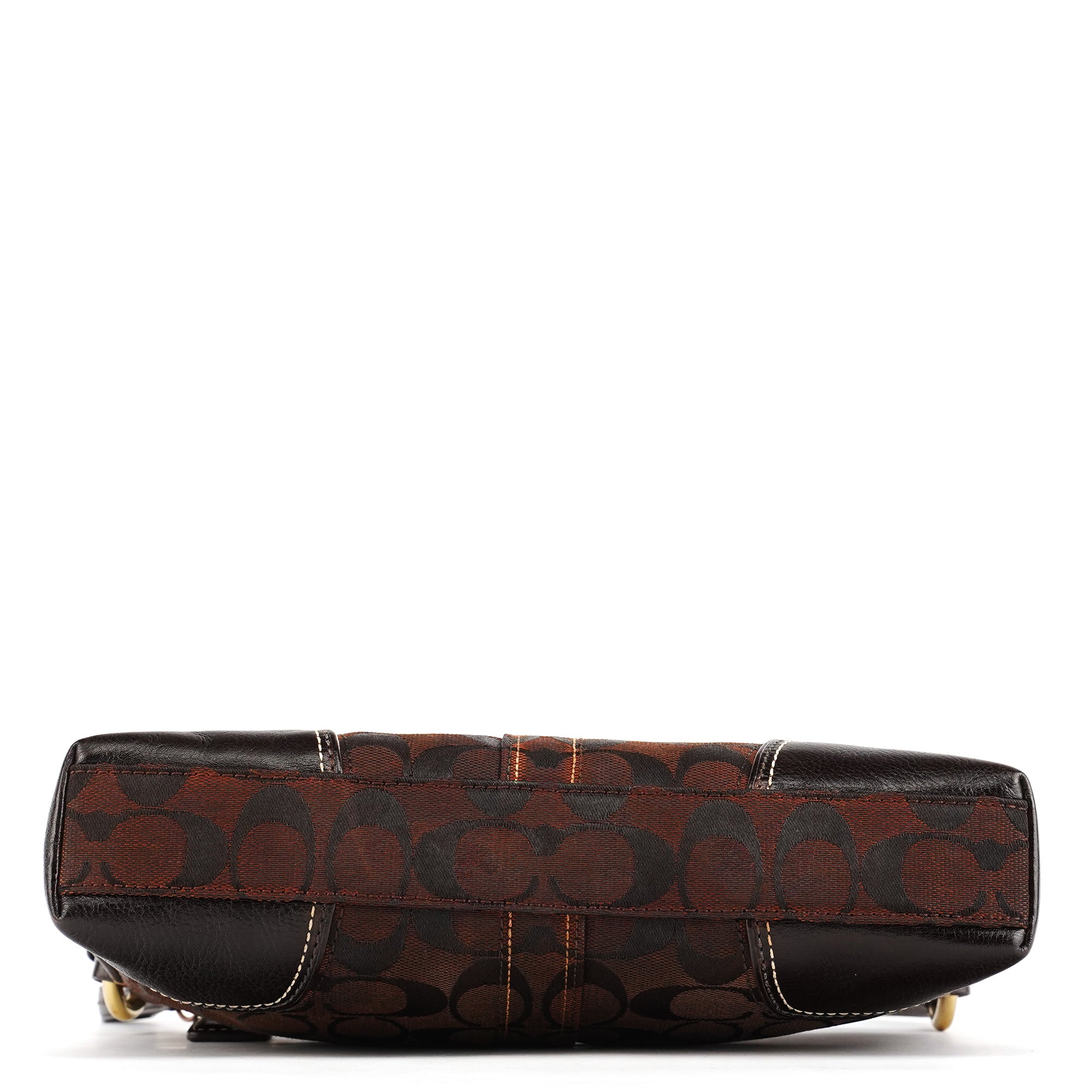 Coach 11057 Brown Signature Turnlock Shoulder Bag