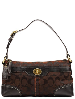 Coach 11057 Brown Signature Turnlock Shoulder Bag