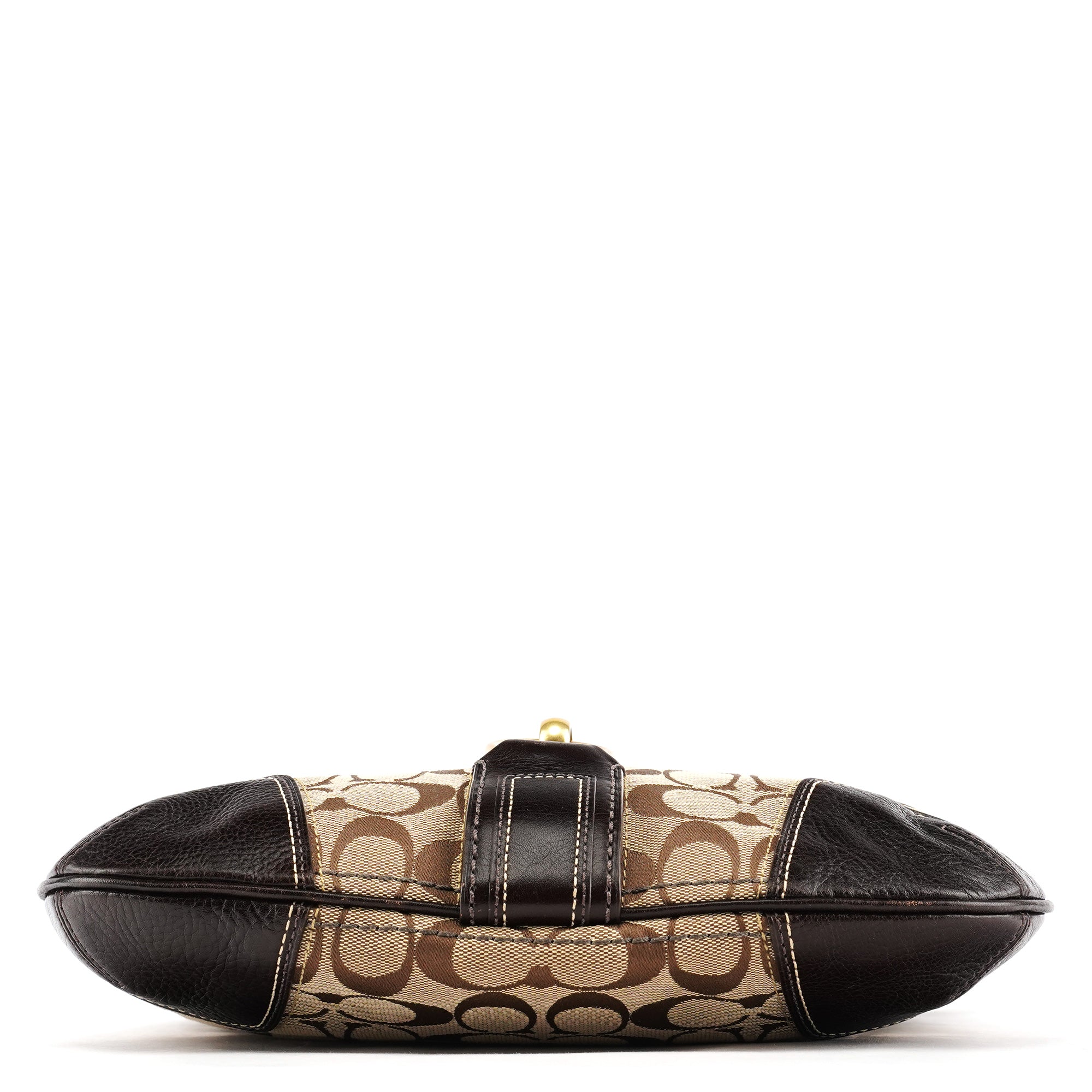 Coach 11058 Sac porté épaule Hamptons en toile Signature beige et marron