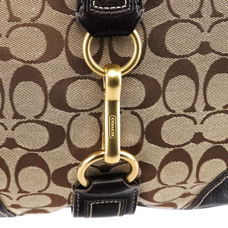 Coach 11058 Beige Brown Signature Hamptons Shoulder Bag