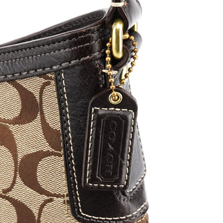 Coach 11058 Beige Brown Signature Hamptons Shoulder Bag