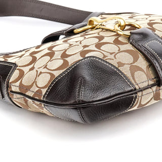 Coach 11058 Beige Brown Signature Hamptons Shoulder Bag