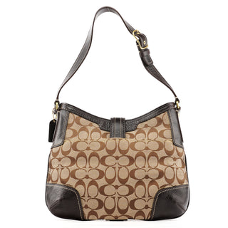Coach 11058 Beige Brown Signature Hamptons Shoulder Bag