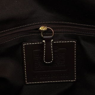 Coach 11060 Beige Brown Signature Turnlock Tote Bag
