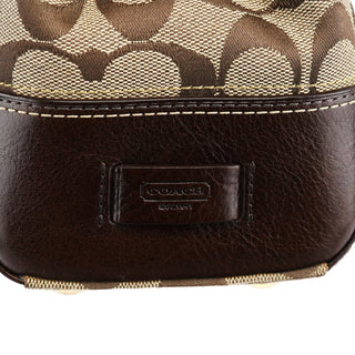 Coach 11060 Beige Brown Signature Turnlock Tote Bag