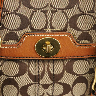 Coach 11060 Beige Signature Turnlock Tote Bag