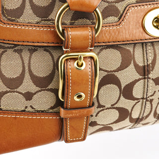 Coach 11060 Beige Signature Turnlock Tote Bag