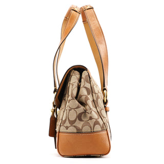 Coach 11060 Beige Signature Turnlock Tote Bag