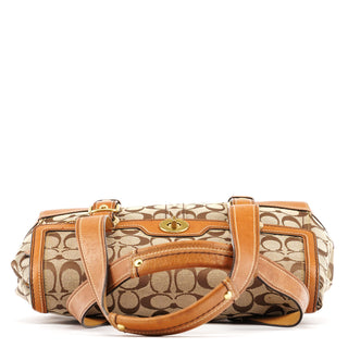 Coach 11060 Beige Signature Turnlock Tote Bag