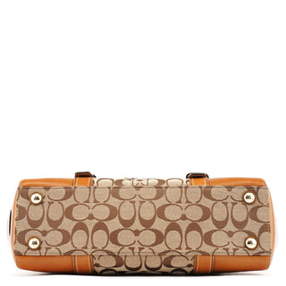 Coach 11060 Beige Signature Turnlock Tote Bag
