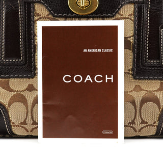 Coach 11062 Beige Brown Turnlock Tote Bag