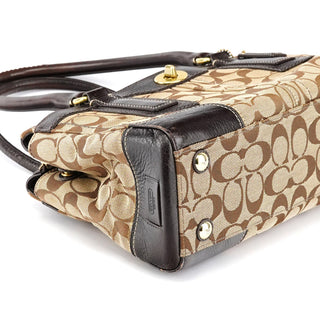 Coach 11062 Beige Brown Turnlock Tote Bag