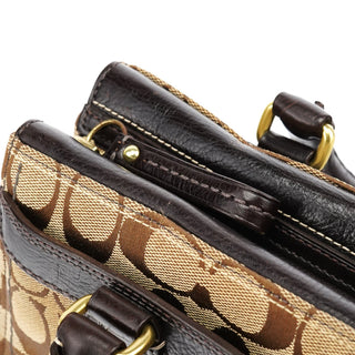 Coach 11062 Beige Brown Turnlock Tote Bag