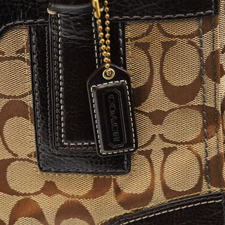 Coach 11062 Beige Brown Turnlock Tote Bag