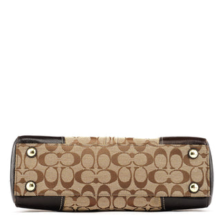 Coach 11062 Beige Brown Turnlock Tote Bag