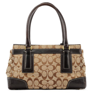 Coach 11062 Beige Brown Turnlock Tote Bag