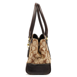 Coach 11062 Beige Brown Turnlock Tote Bag