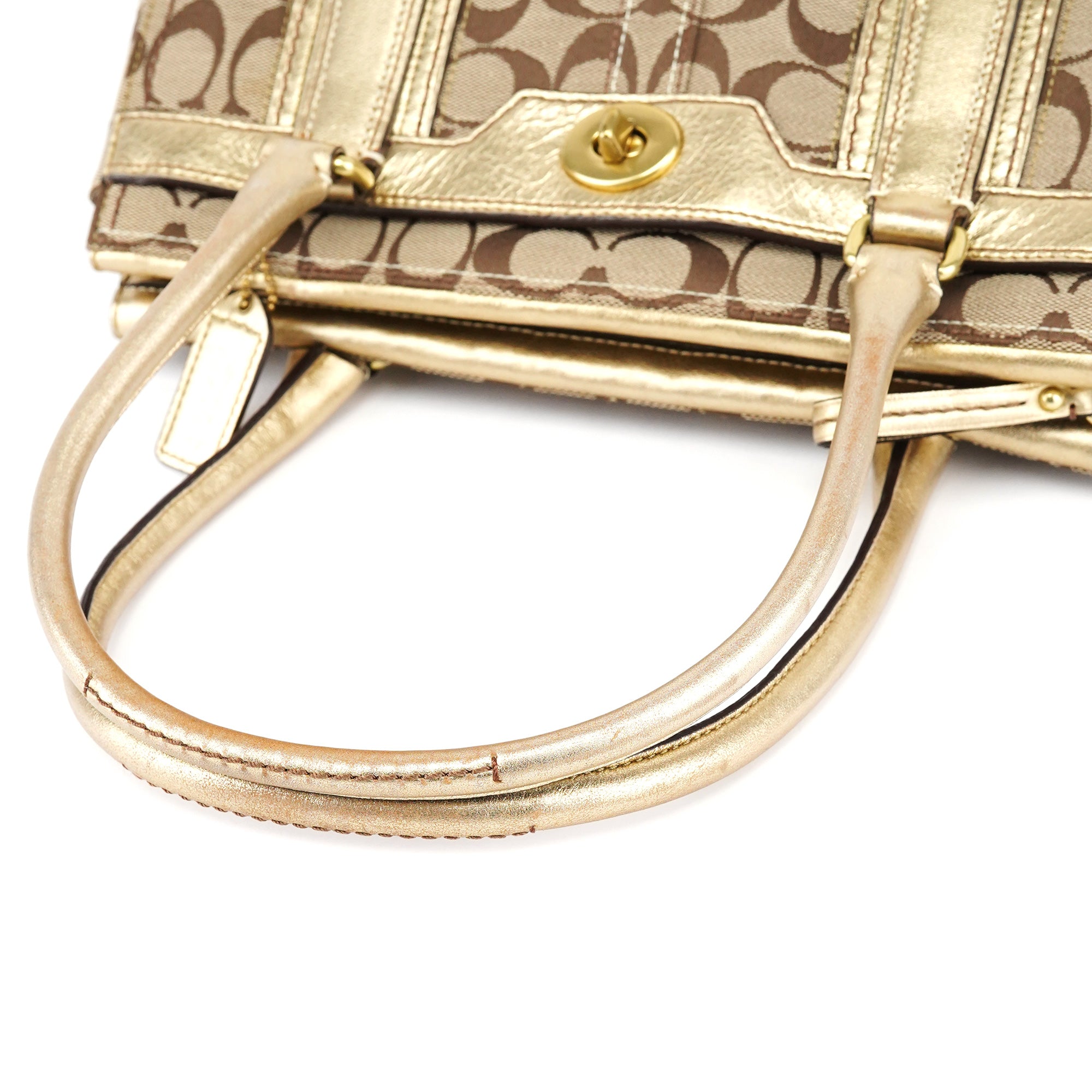 Coach Beige Gold Turnlock Tote Bag – Rediscover Vintage