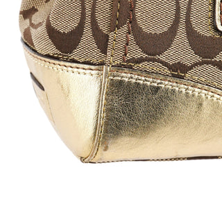 Coach 11062 Beige Gold Turnlock Tote Bag
