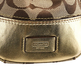 Coach 11062 Beige Gold Turnlock Tote Bag