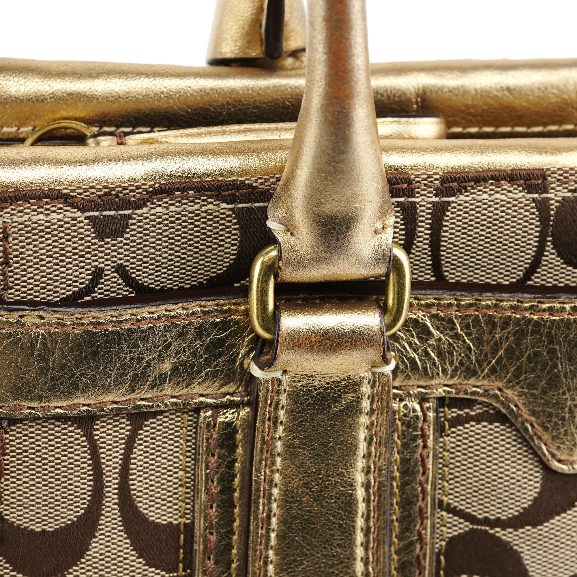 Coach Beige Gold Turnlock Tote Bag – Rediscover Vintage