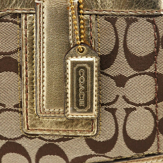 Coach 11062 Beige Gold Turnlock Tote Bag