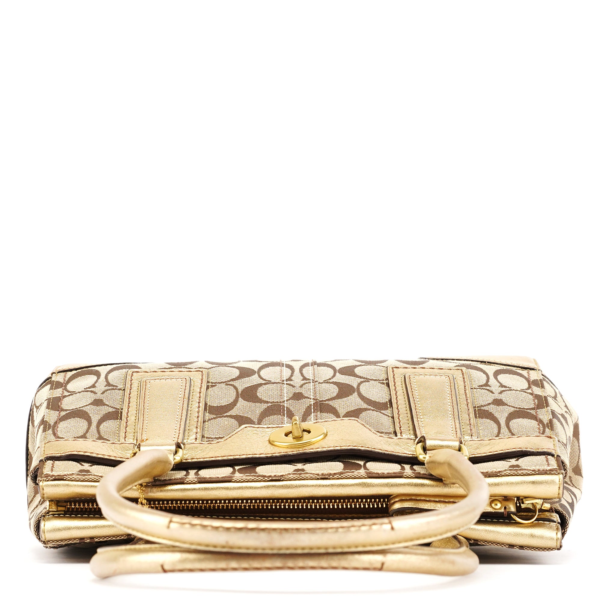 Coach Beige Gold Turnlock Tote Bag – Rediscover Vintage