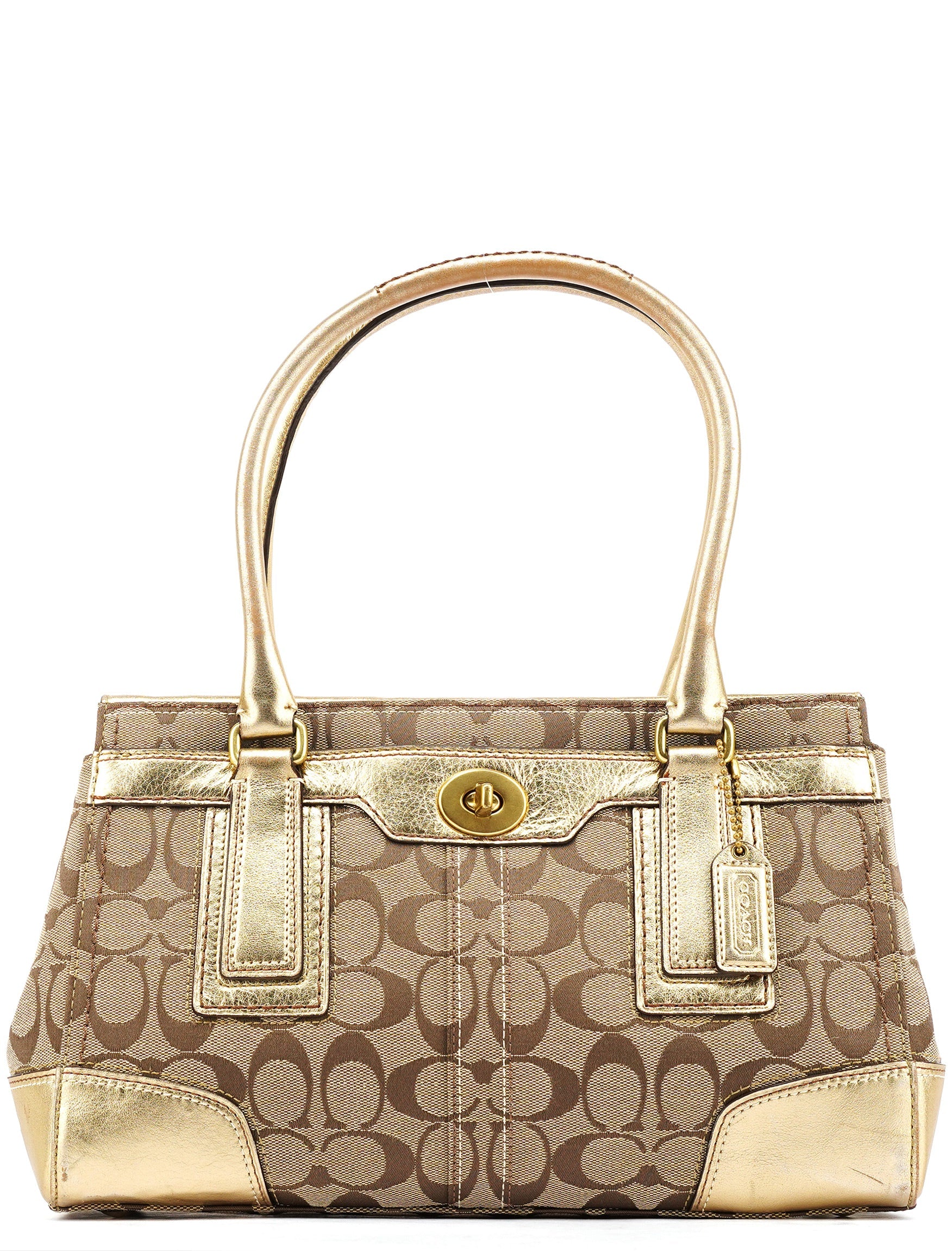 Coach Beige Gold Turnlock Tote Bag – Rediscover Vintage