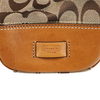 Coach 11062 Beige Signature Canvas Turnlock Tote Bag