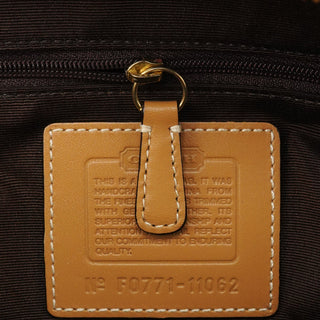 Coach 11062 Beige Signature Canvas Turnlock Tote Bag