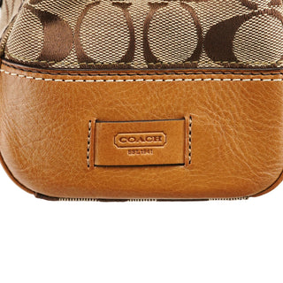 Coach 11062 Beige Signature Canvas Turnlock Tote Bag