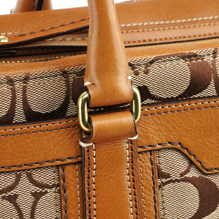 Coach 11062 Beige Signature Canvas Turnlock Tote Bag