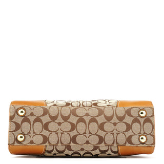 Coach 11062 Beige Signature Canvas Turnlock Tote Bag