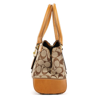 Coach 11062 Beige Signature Canvas Turnlock Tote Bag