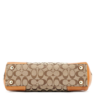 Coach 11062 Beige Tan Signature Turnlock Tote Bag