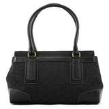 Coach 11062 Black Signature Canvas Turnlock Tote Bag