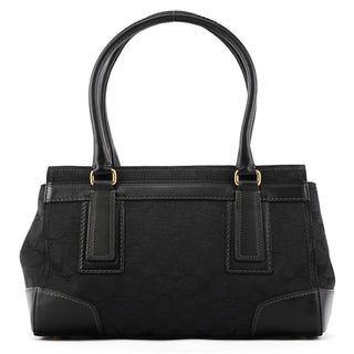 Coach 11062 Black Signature Canvas Turnlock Tote Bag