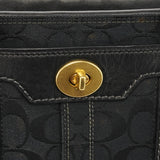 Coach 11062 Black Signature Canvas Turnlock Tote Bag