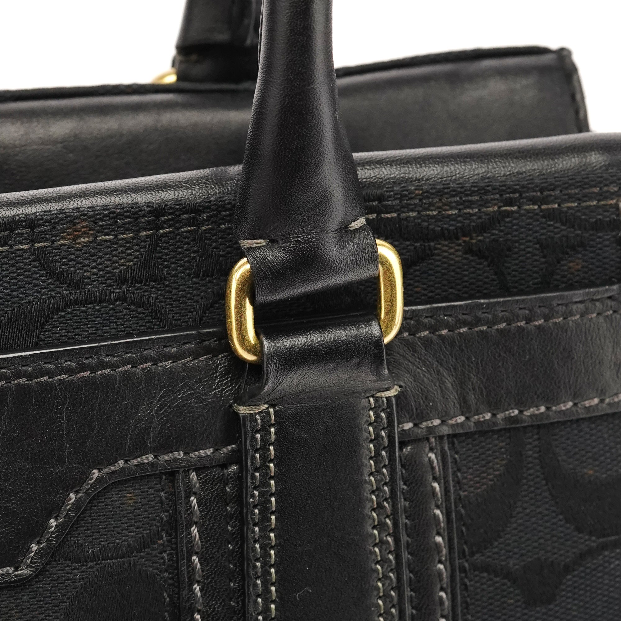 Coach 11062 Black Signature Canvas Turnlock Tote Bag