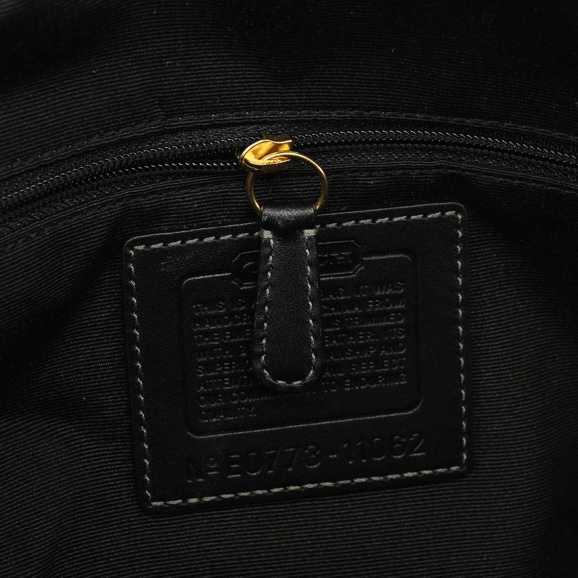 Coach 11062 Black Signature Canvas Turnlock Tote Bag
