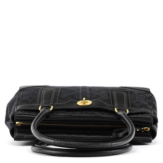 Coach 11062 Black Signature Canvas Turnlock Tote Bag