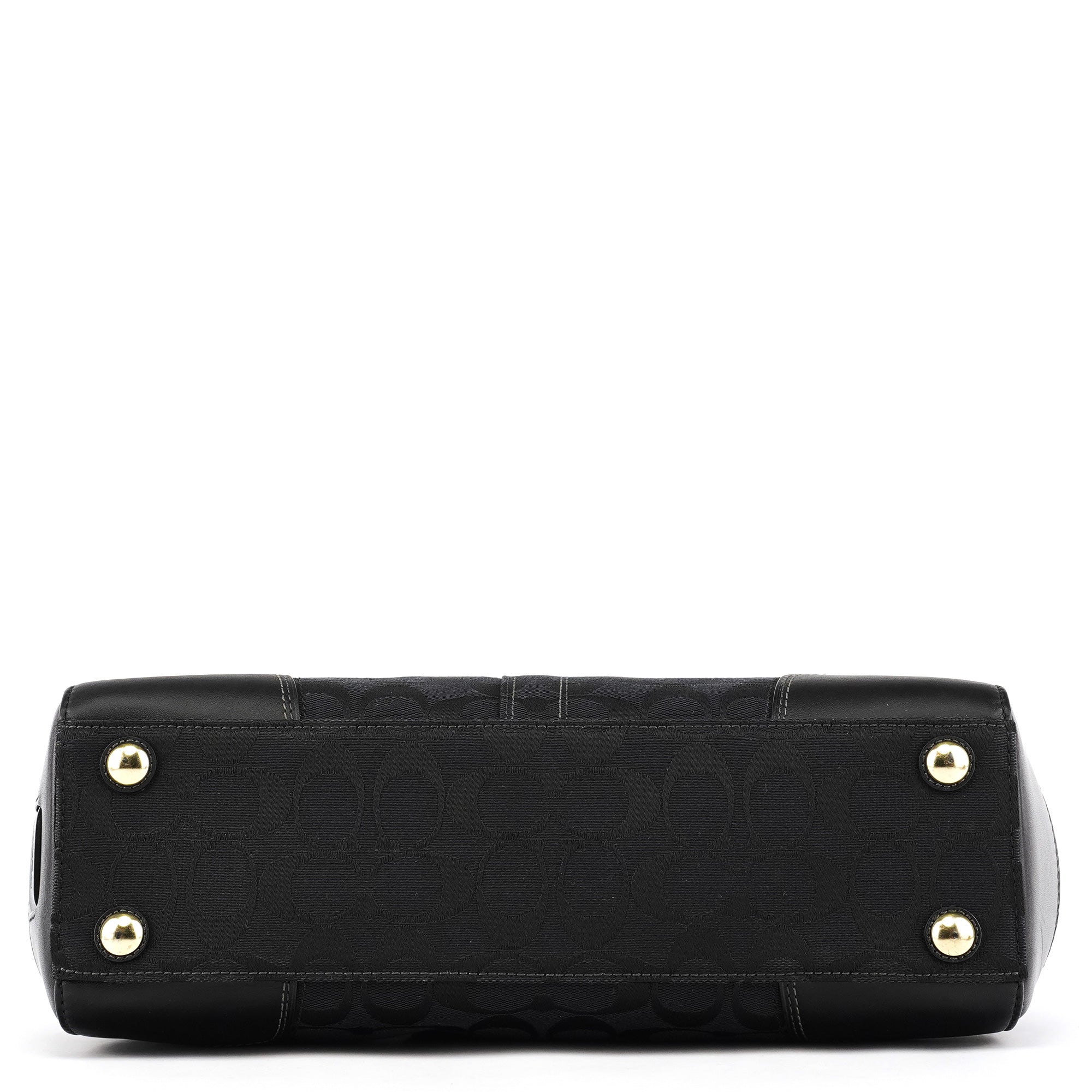 Coach 11062 Black Signature Canvas Turnlock Tote Bag