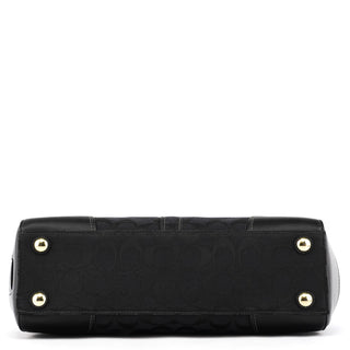 Coach 11062 Black Signature Canvas Turnlock Tote Bag