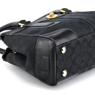 Coach 11062 Black Signature Turnlock Tote Bag