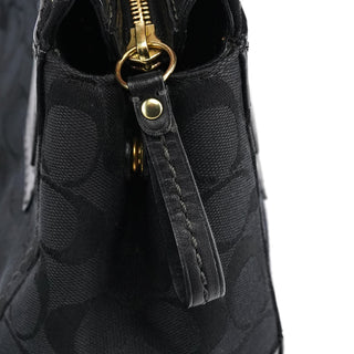 Coach 11062 Black Signature Turnlock Tote Bag