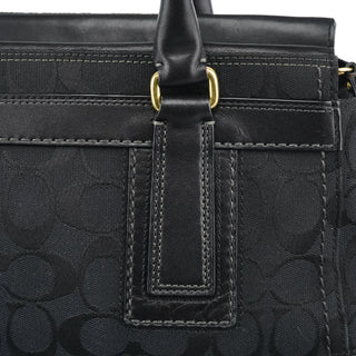 Coach 11062 Black Signature Turnlock Tote Bag