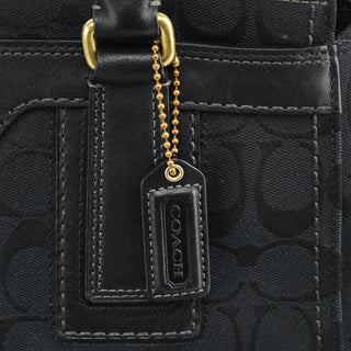 Coach 11062 Black Signature Turnlock Tote Bag